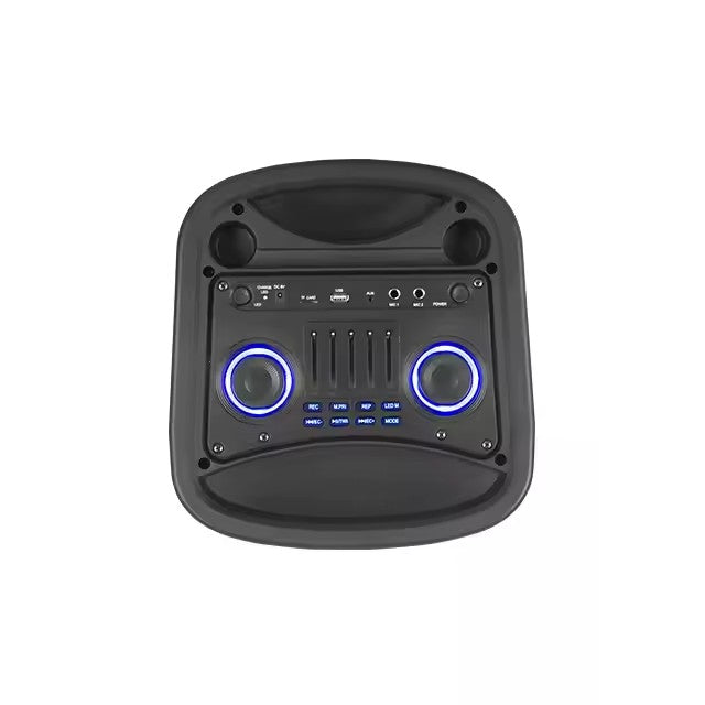 Boxă Portabilă AT PERFORMANCE® 12100W cu Lumină RGB, Bluetooth, USB, Karaoke, MP3, TF, WiFi, Acumulator și Mâner – Woofer 10", Neagră